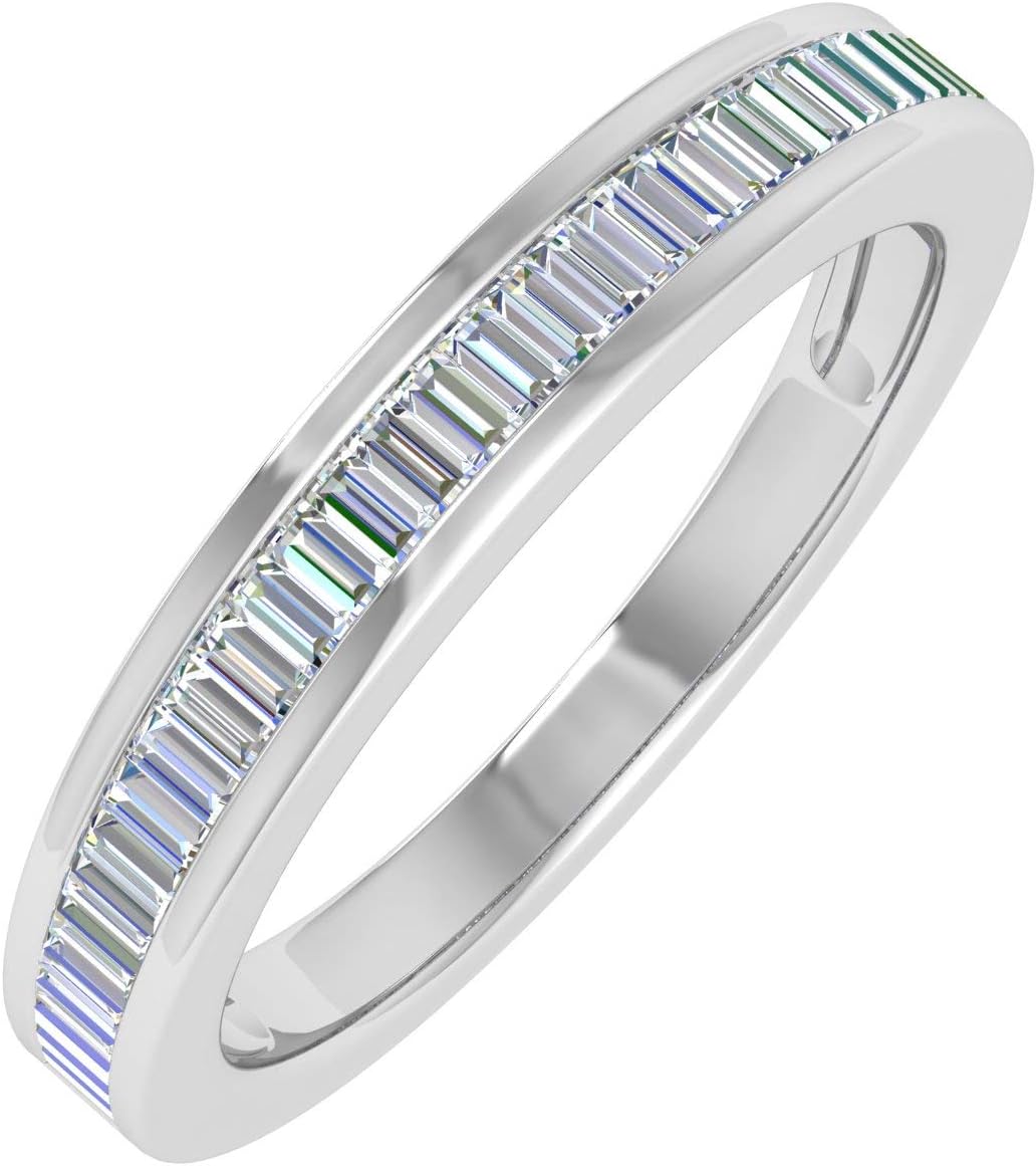 1/2 Carat Channel Set Baguette Shape Diamond Wedding Band Ring in 14K Gold (SI1-SI2 Clarity)