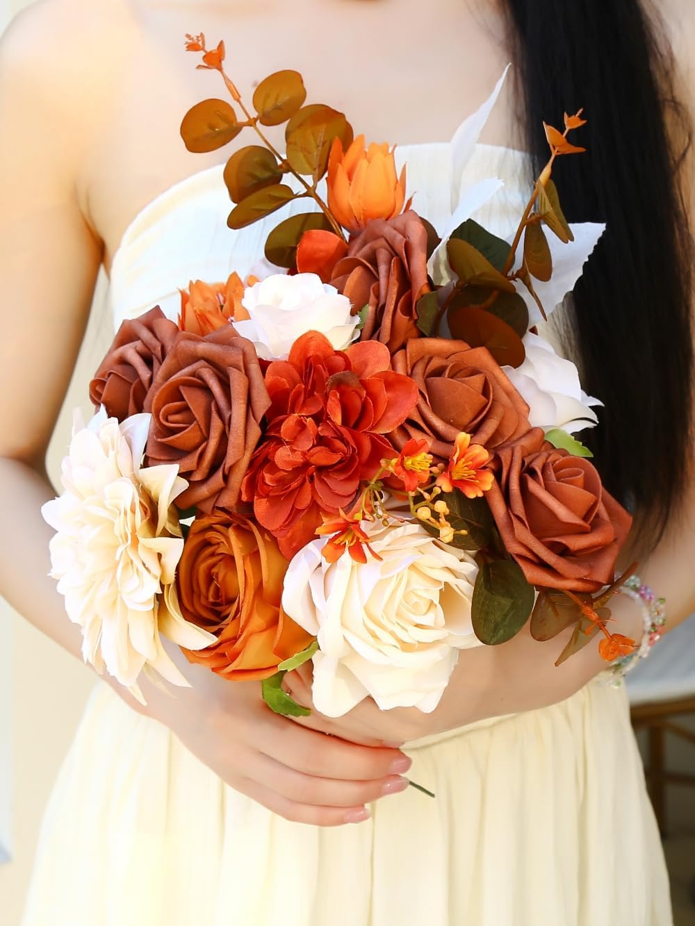 Artificial Flower Box Set Silk Flowers Rose Faux Flowers with Stems for DIY Bridal Wedding Bouquets Centerpieces Arrangements Table Decor Baby Shower Party Home Decor (Chic Terracotta Rust) - Image 5