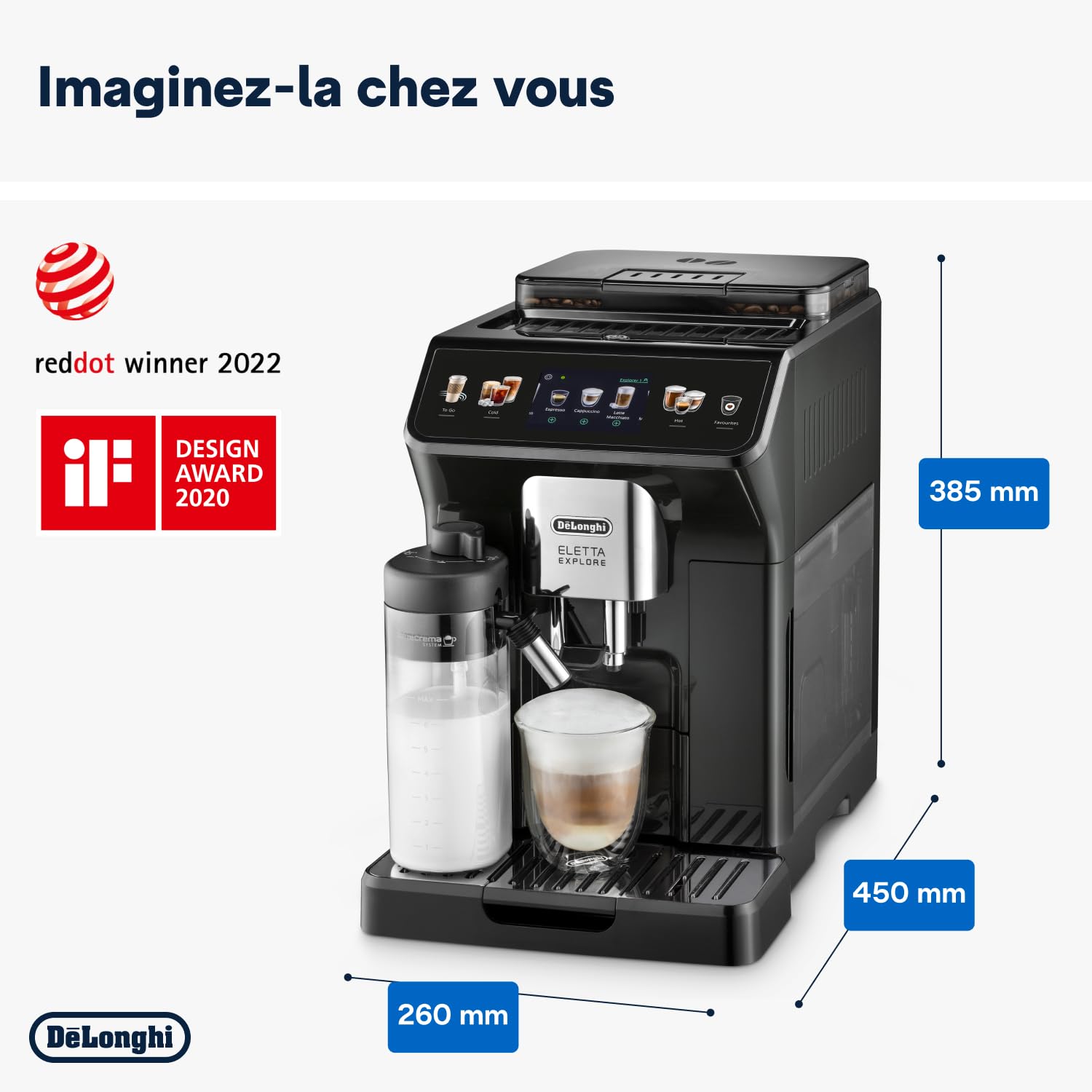 De'Longhi Eletta Explore ECAM452.57.G, Barista Coffee Machine with