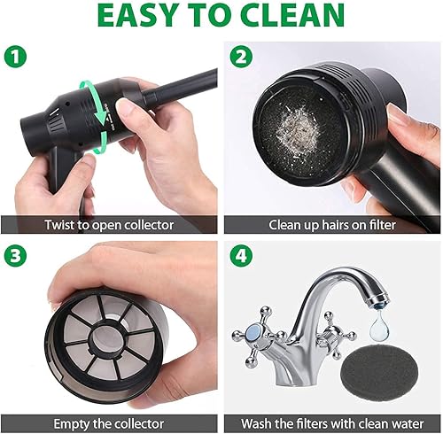 Miniatura 7 de Honlibey Mini aspiradora inalámbrica para computadora aspiradora portátil para automóvil kit de polvo al vacío para mascotas polvo de limpieza pelos