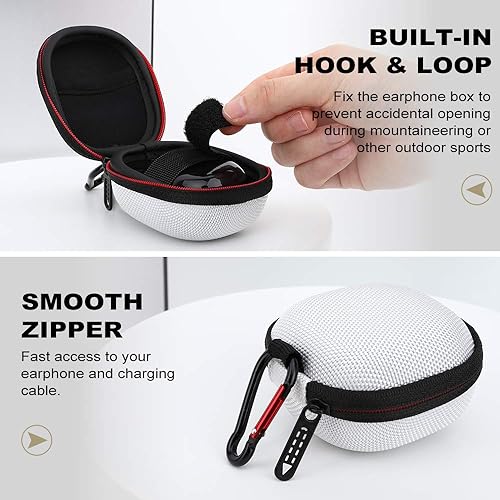 Miniatura 5 de MoKo Eva - Funda protectora para Galaxy Buds Live 2020 diseño portátil a prueba de golpes con mosquetón color blanco