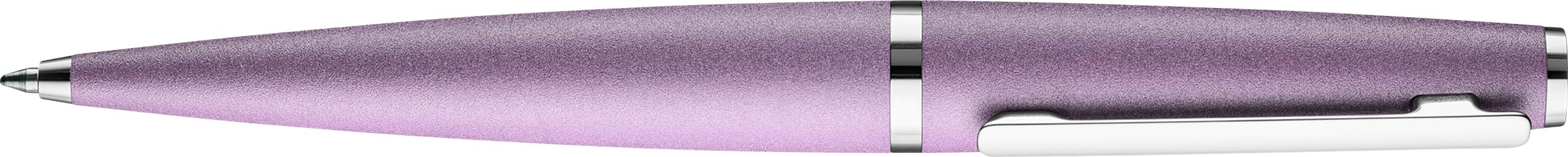 Otto Hutt 001-11367 - Kugelschreiber Design 06, mit hochwertiger Beschichtung und glänzender Oberfläche in der Farbe Lavendel Violett - mit Großraummine M, blau, Mehrfarbig