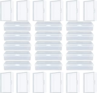 STORAGE BOX Clear Plastic Playing Card Deck Boxes - 32pcs Snap-Closed Trading Card Storage Organizer - Empty Box for Gaming Cards - 3.8x2.7x0.8 Inch