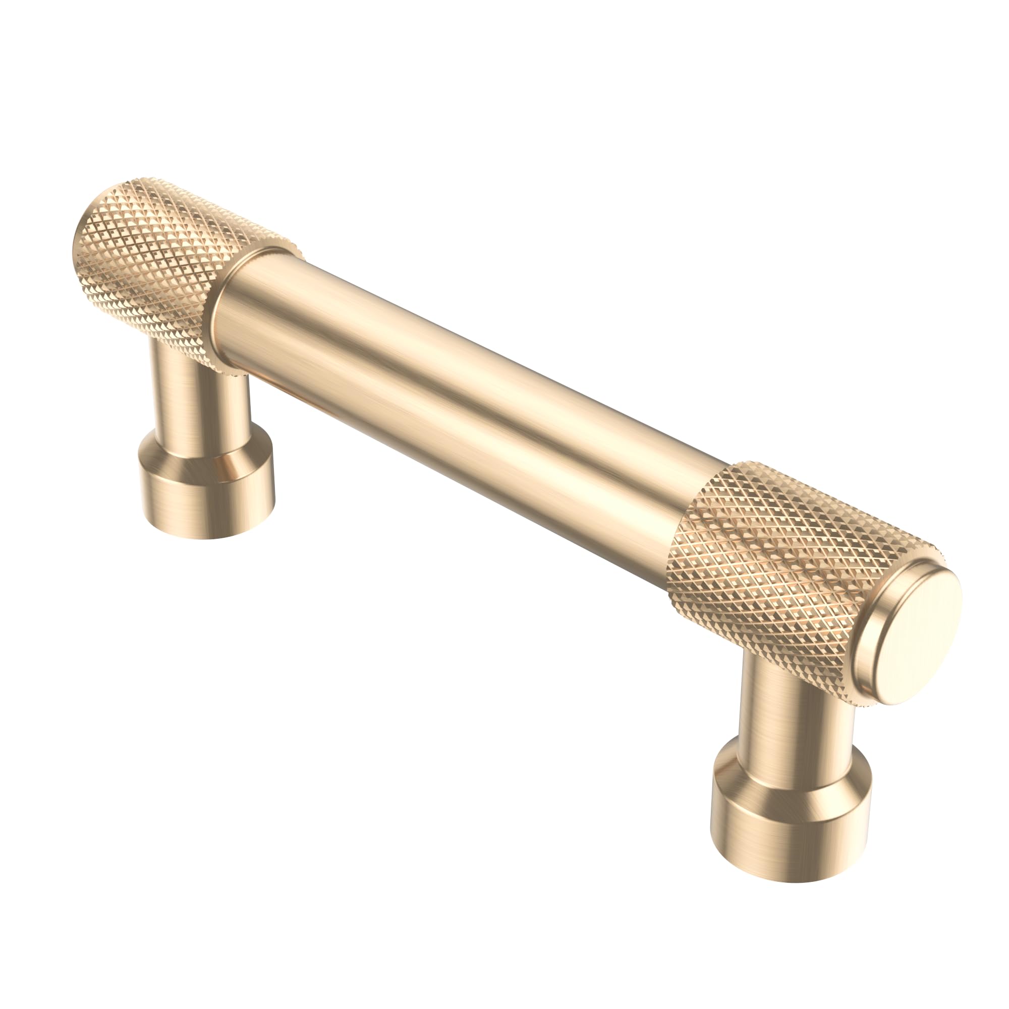 Alzassbg 10 Pack Gold Cabinet Pulls, 3 Inch(76mm) Hole Centers Kitchen Hardware Knurled Cabinet Handles for Cabinets and Drawers AL3017ABG