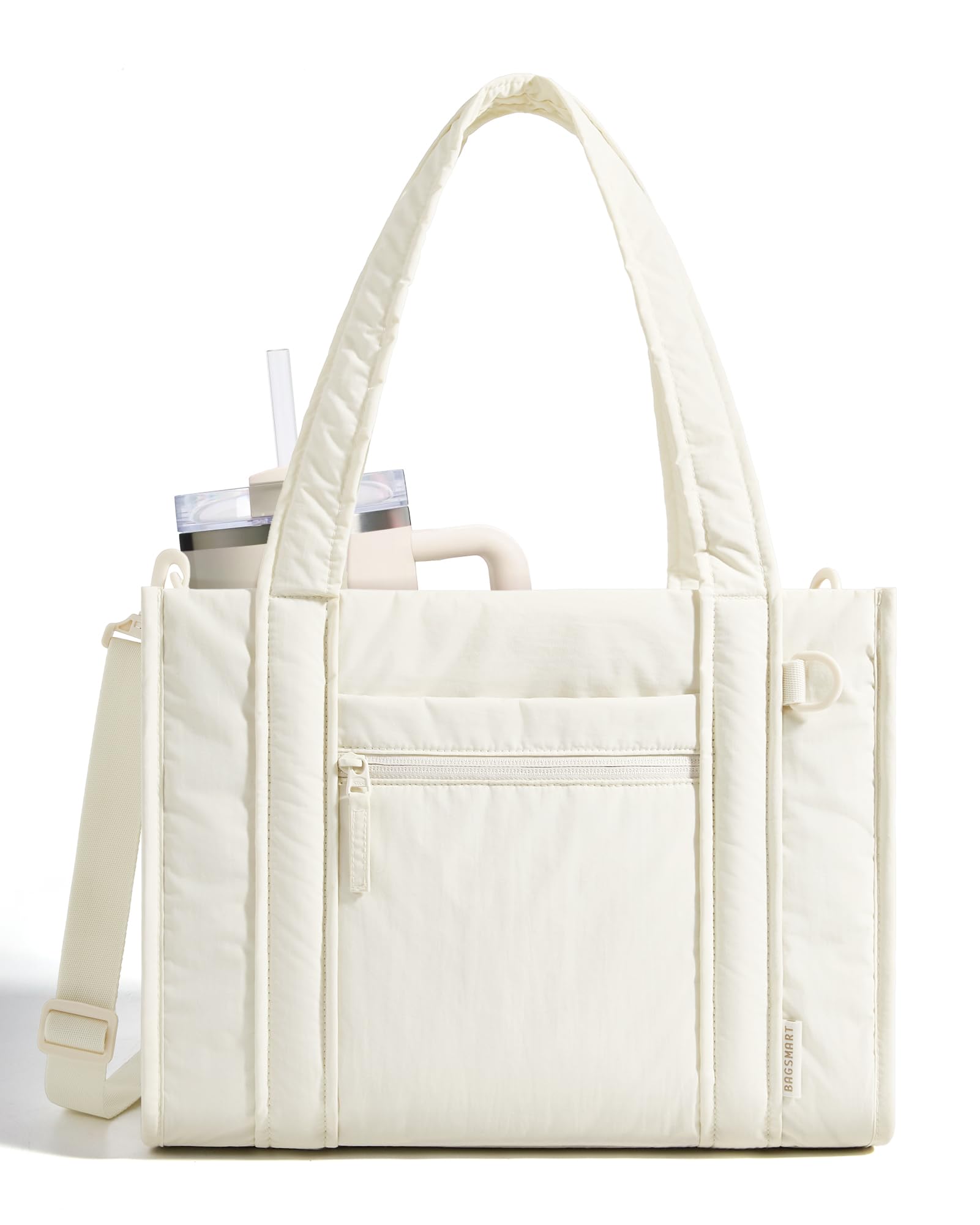BAGSMART 여성용 Boxy 토트백, 지퍼가 달린 크로스바디 백, 여행 직장 대학용 크러쉬 보우 지갑