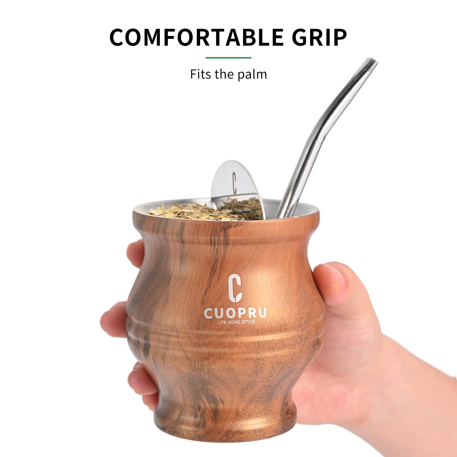 Amazon.com: Cuopru Yerba Mate Cup and Termo Set - Modern Mate