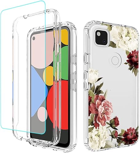 Miniatura 8 de Funda de teléfono para Google Pixel 4A (no compatible con 4A 5G) G025J GA02099 con protector de pantalla de vidrio templado, bonito patrón de