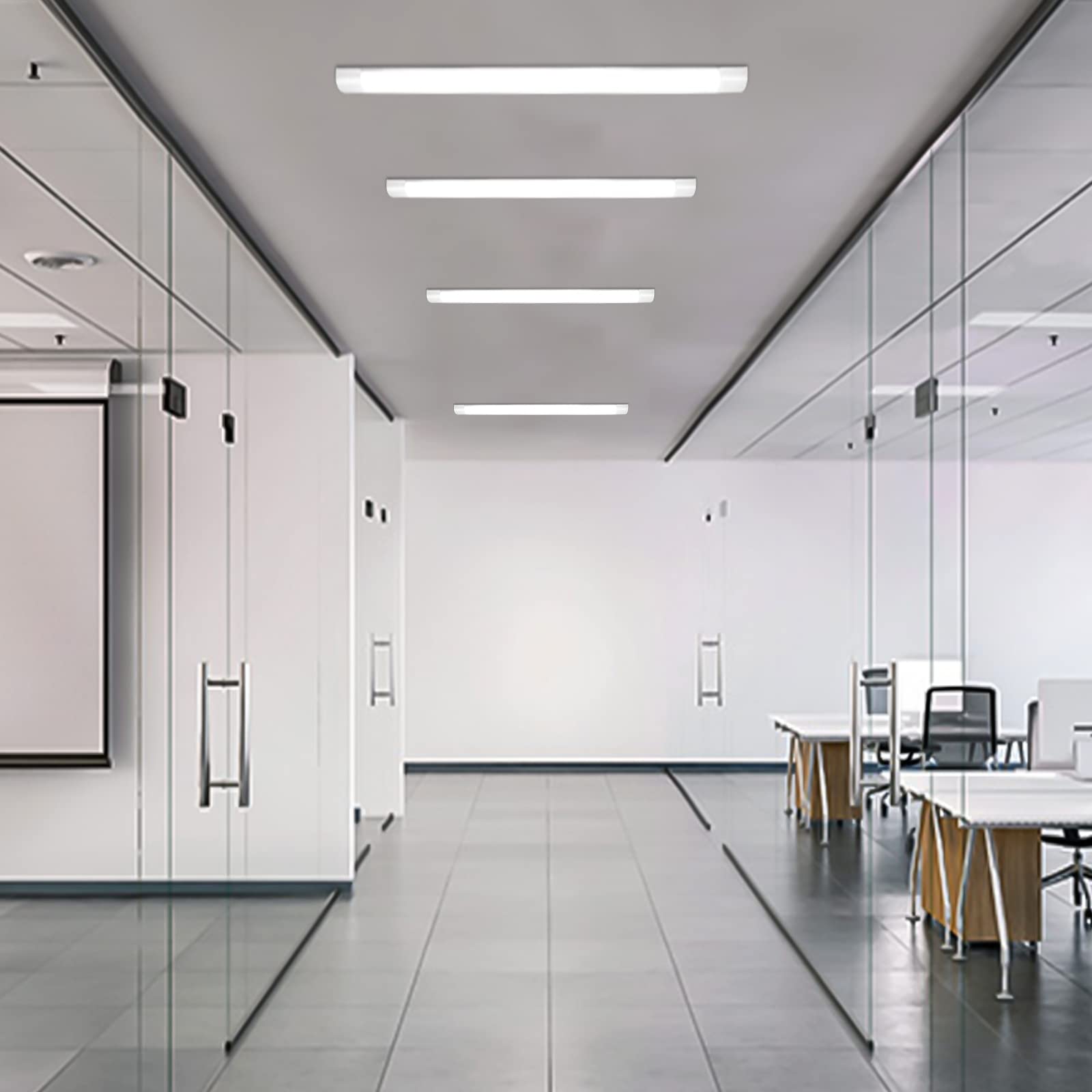 Plafoniera LED 120CM, Neon led 36W 3600LM Lampada Led Soffitto, IP65 Impermeabile Barra plafoniere led a soffitto per Garage Officina Ufficio Bagno Seminterrato Giardino, Bianco neutro 4000K