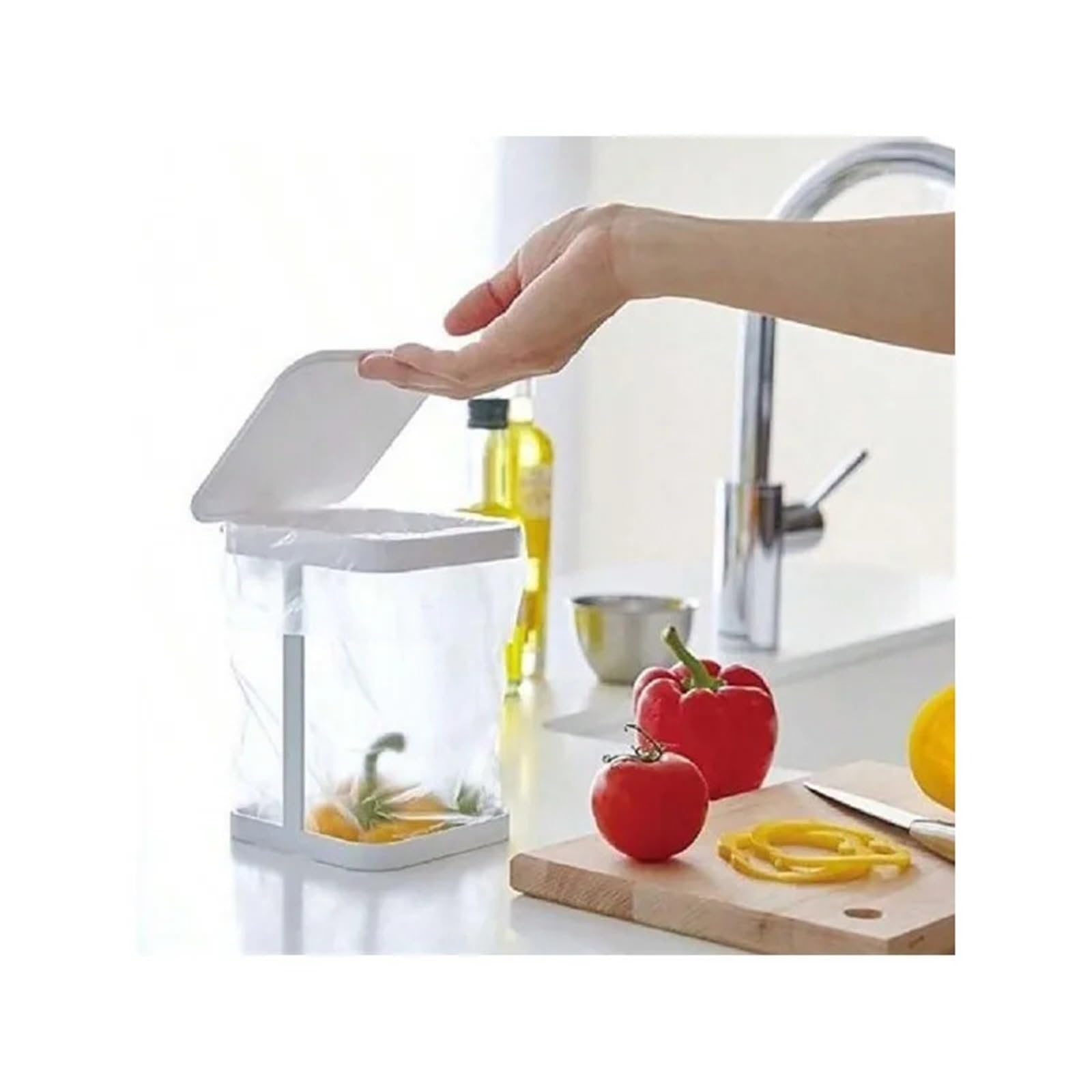 Soporte for Bolsas de Basura for el hogar, Sala Estar, Escritorio, Estante for, 2 uds para Bolsas(White)