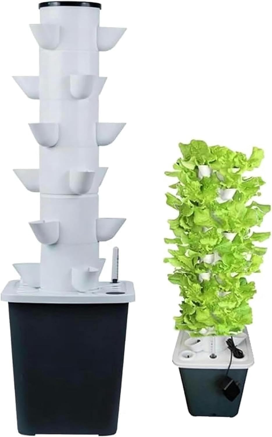 Garden Hydroponic Growing System 15/20/25/30 Pods Hydroponics Tower Apartment Grow Kit ICS Planting System with Hydration Pump, Adapter, Network Pots, Timer