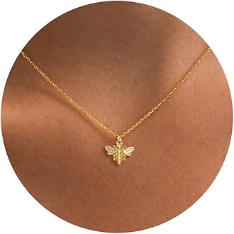 HANLI 14K Gold Plated Necklaces for Women - Dainty Butterfly, Star of David, Moon and Star, Sun, Lotus, Infinity, Hummingbird, Bee,Boots,Chill,Sunflower Pendant Designs - Elegant Jewelry for Women