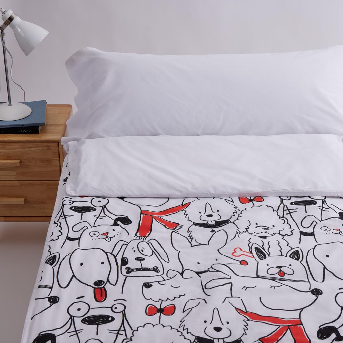 10XDIEZ Funda de Saco Nórdico Ajustable con Cremalleras Laterales, en Algodón y Poliéster, para Camas de 80 a 105 cm - Blanco, Cama de 90cm