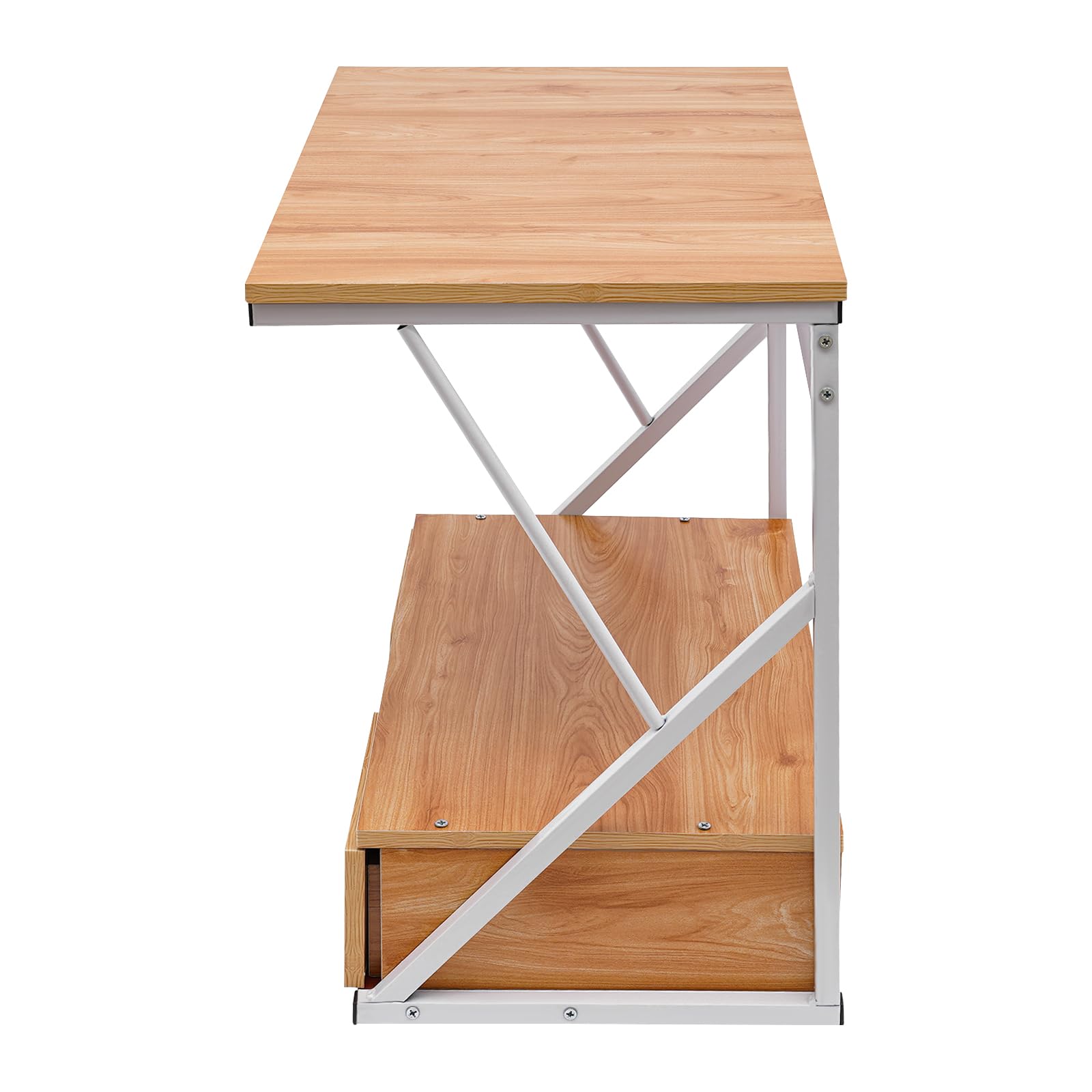 Mikrowellengitter mit 2 Ebenen, Belastung 10 kg, Stamm + Weiß, 54 x 35 x 50 cm