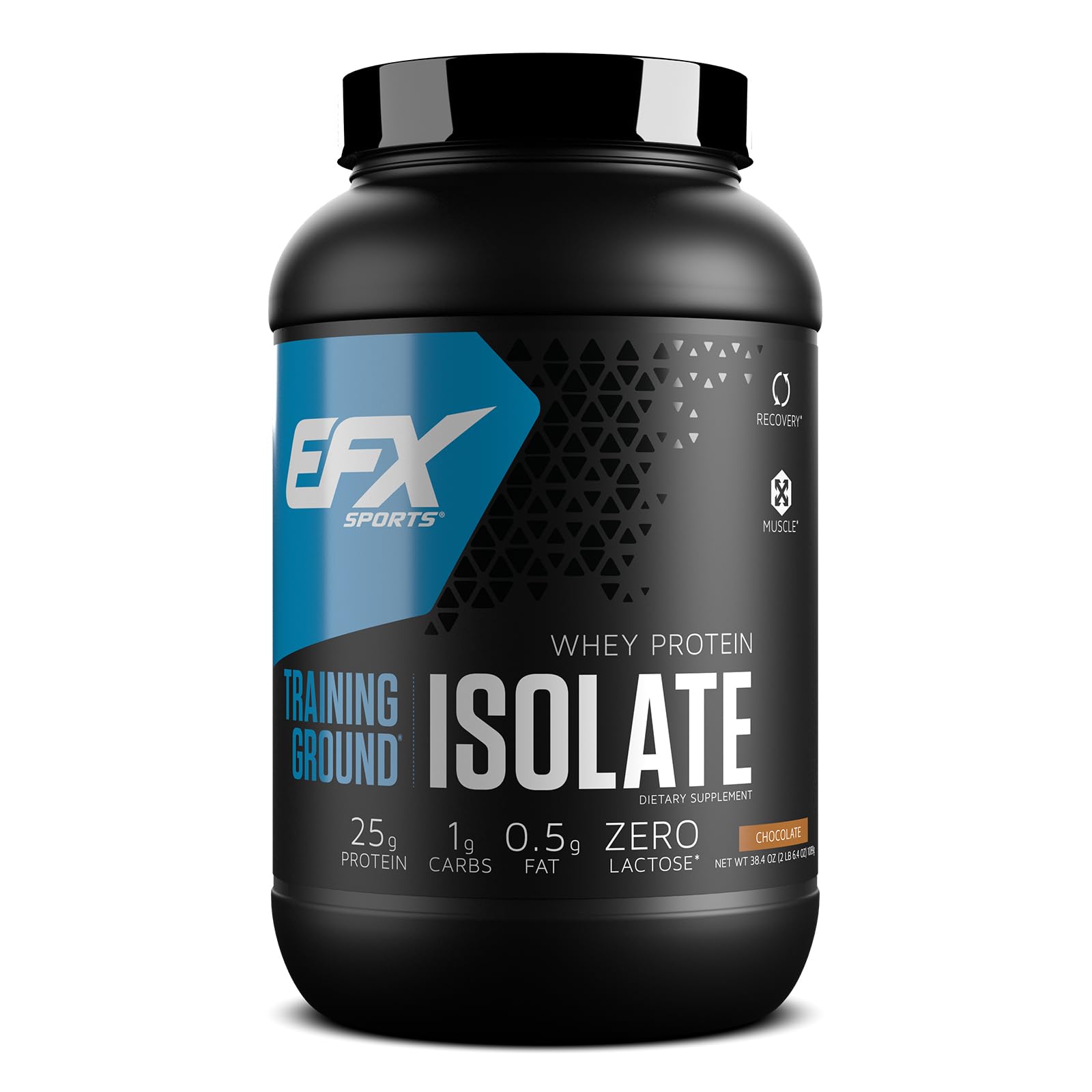 EFX Sports Training Ground Whey Protein Isolate | Ultra Clean, Low Carb Protein Powder | Lactose Free | 25g Protein | 36 servings (Chocolate)