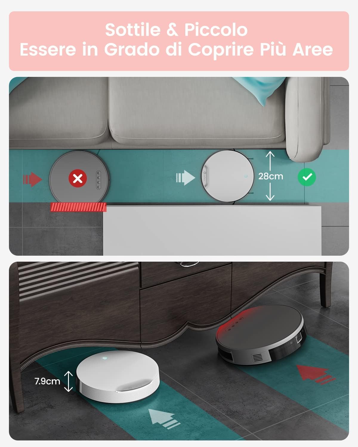 Lefant Robot Aspirapolvere,Aspirazione Potenza 4500Pa,Fino a 165 Minuti di Autonomia,4 Modalità di Pulizia,Controllato tramite telecomando,Ideale per Peli di Animali Aspirapolvere Robot N1R