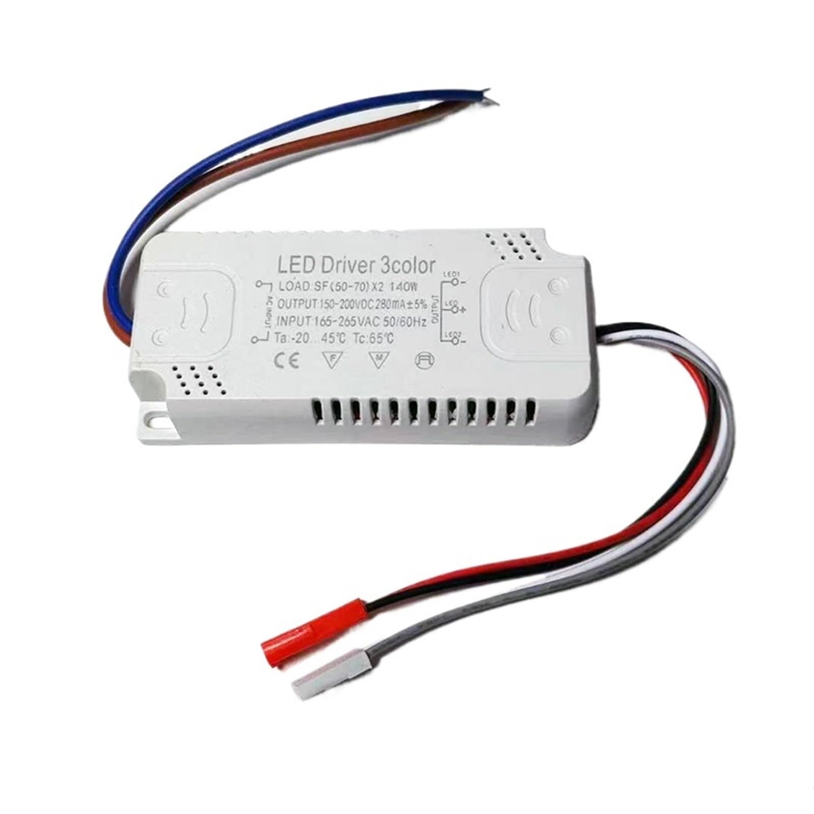 FCARUMIQP 3Colors LED Driver 40-60W×2/60-80W×2 for Constant Current Strip Power Input AC165-265V 220mA Unit Lighting(50-70W-2)