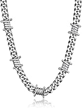 Bandmax Men's Stainless Steel Thorns, 40/45/50/55 cm Length, Cuban Gothic Chain 5/7/9/12 mm Width, Hip Hop Necklace for Birthday