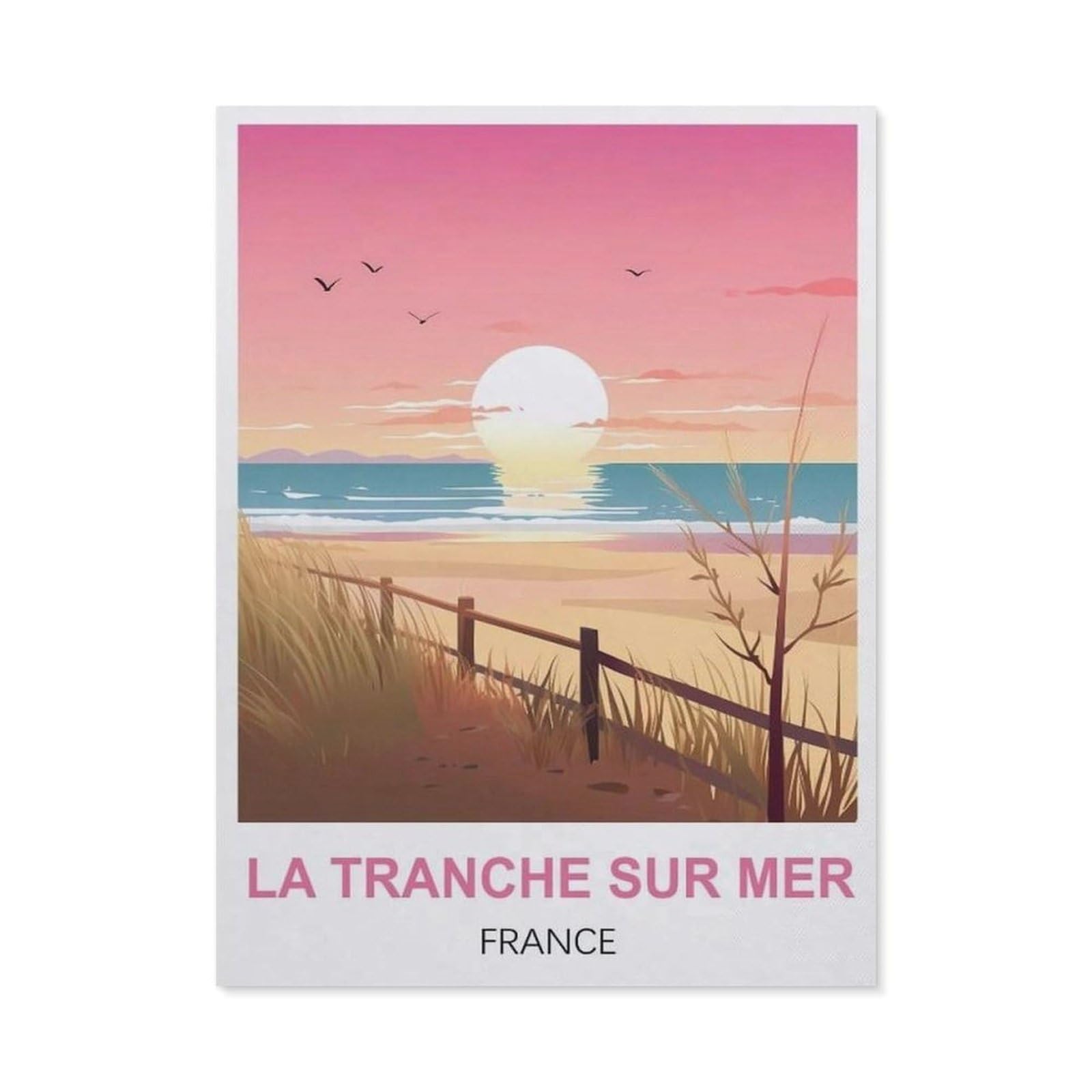 Vintage Metal Tin Sign，La Tranche Sur Mer France(30x40cm）