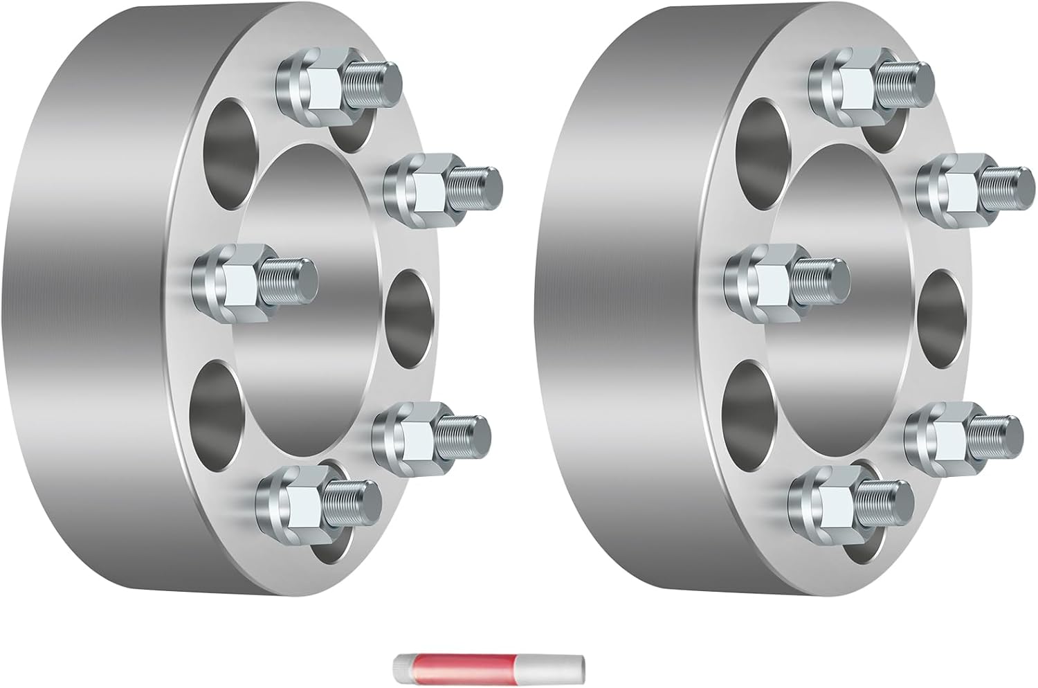 Wheel Spacers, 5x4.75 for GMC for Jimmy/Sonoma/Typhoon, for Chevrolet for Camaro/Corvette/S10, 2 inch Wheel Adapters & Spacers with 12x1.5 Studs 87.1mm Bore 2Pcs Sliver