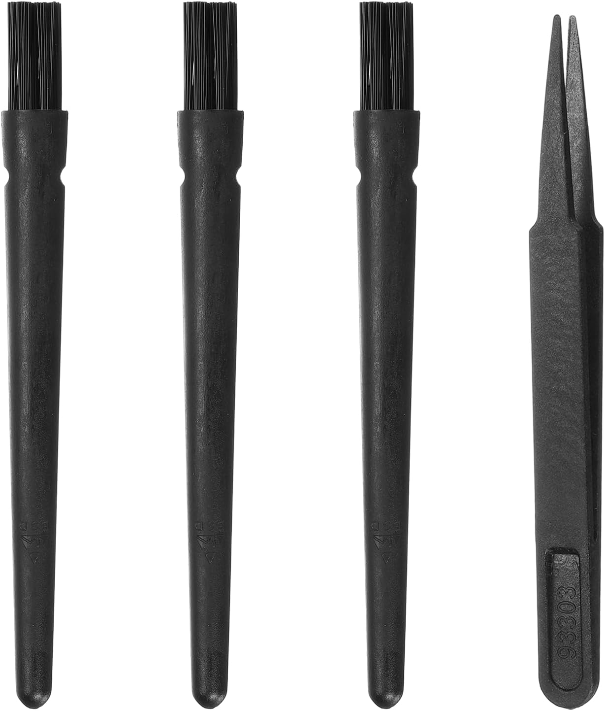PATIKIL ESD Brush, 3Pcs Electronic Cleaning Brush Set with Tweezers Anti Static Cleaning Tools Plastic Pen-Shaped Nylon for PCB Computer Keyboard Camera 3D Printers, 18x11mm Bristles