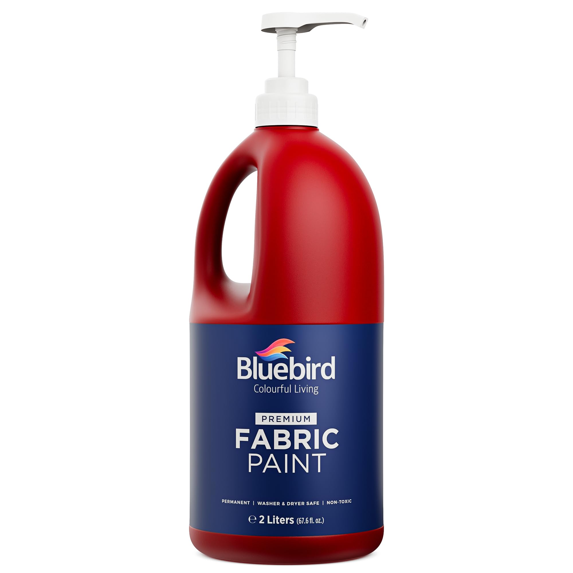 BLUEBIRD Fabric Paint, Blood Red, 67.6 Fl Oz, Permanent Fabric Paints for Clothes, Furniture Upholstery