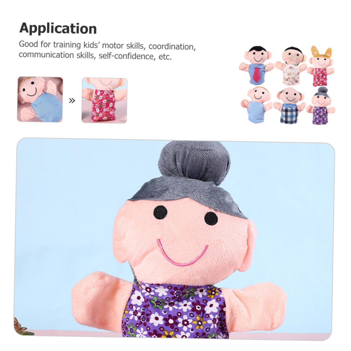 minkissy 6 pezzi Burattini da Mano per Giocattoli Creativi in Cotone PP Morbido Gioco di Ruolo e Racconti Interattivi Adatti Ragazzi e Ragazze Accessori Educativi e Divertenti