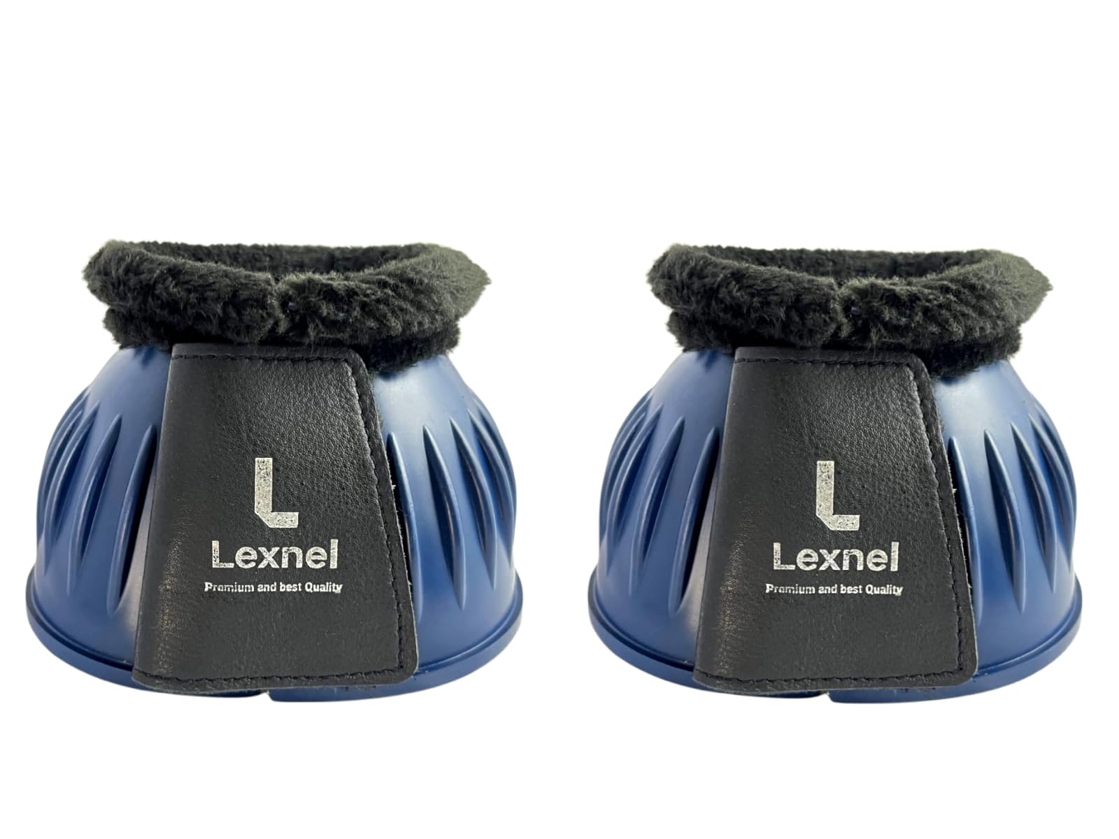 Lexnel Rubber Bell Boots, Durable Bell Boots for Horse - Superior Hoof Protection and Comfort (Navy Blue, Large)