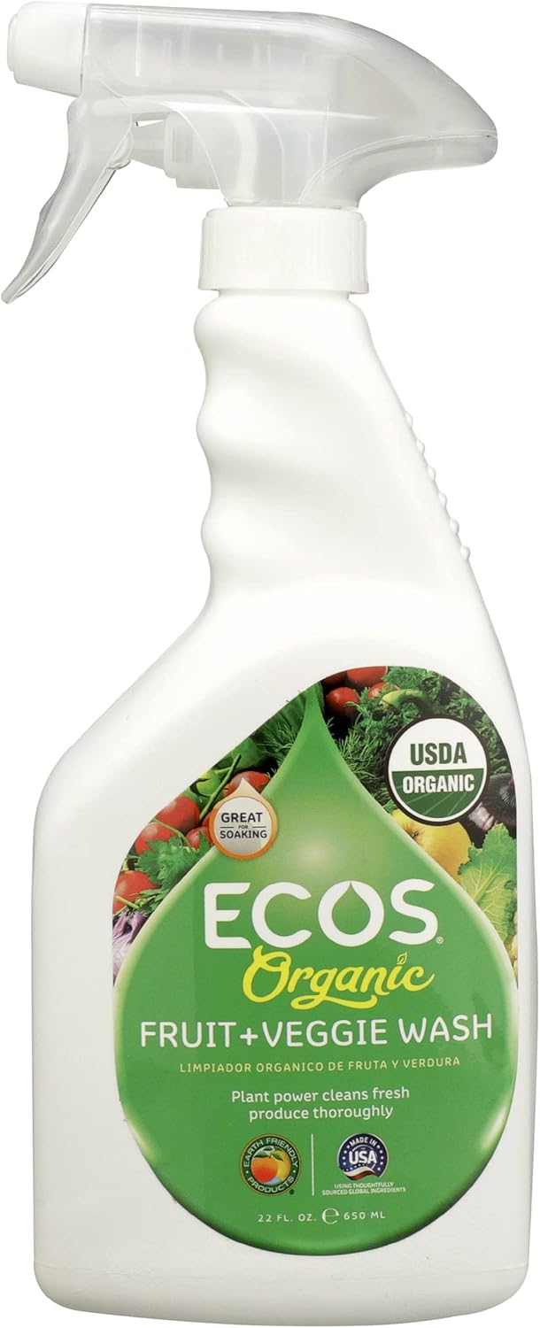 ECOS, Wash Fruit and Veggie Organic, 22 Fl Oz Health