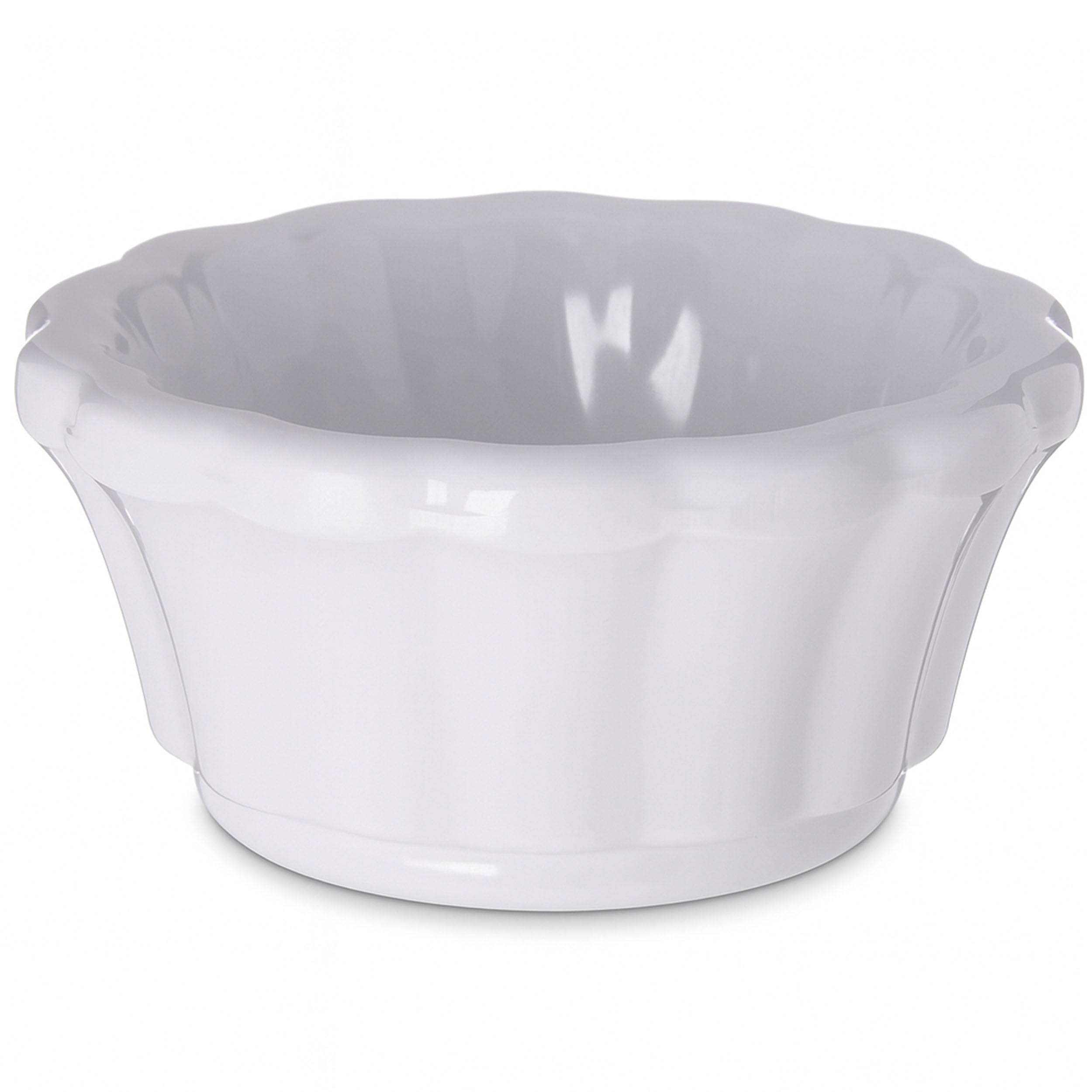 Ramequin festonné en mélamine incassable blanc de 28,3g pour l'hôtellerie, lot de 48