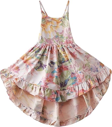 Vestido de bebé de algodón casual de verano floral vintage para niñas