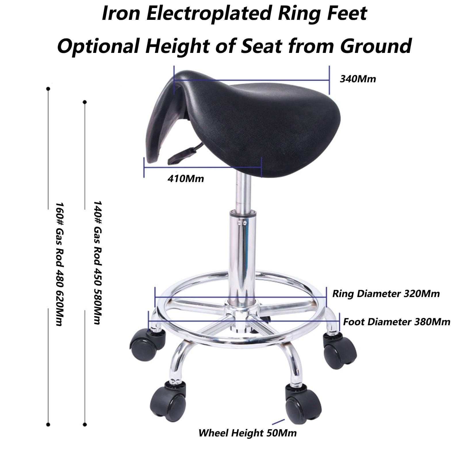 Silla con Ruedas Ajustable con Ruedas - Taburete de Bar Giratorio sin Brazos de Cuero PU for Laboratorio, Clínica, Dentista, Médico, Masaje, Salón