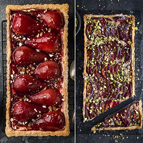 Aloces 2 Pezzi Stampo Crostata Rettangolare, 15.5