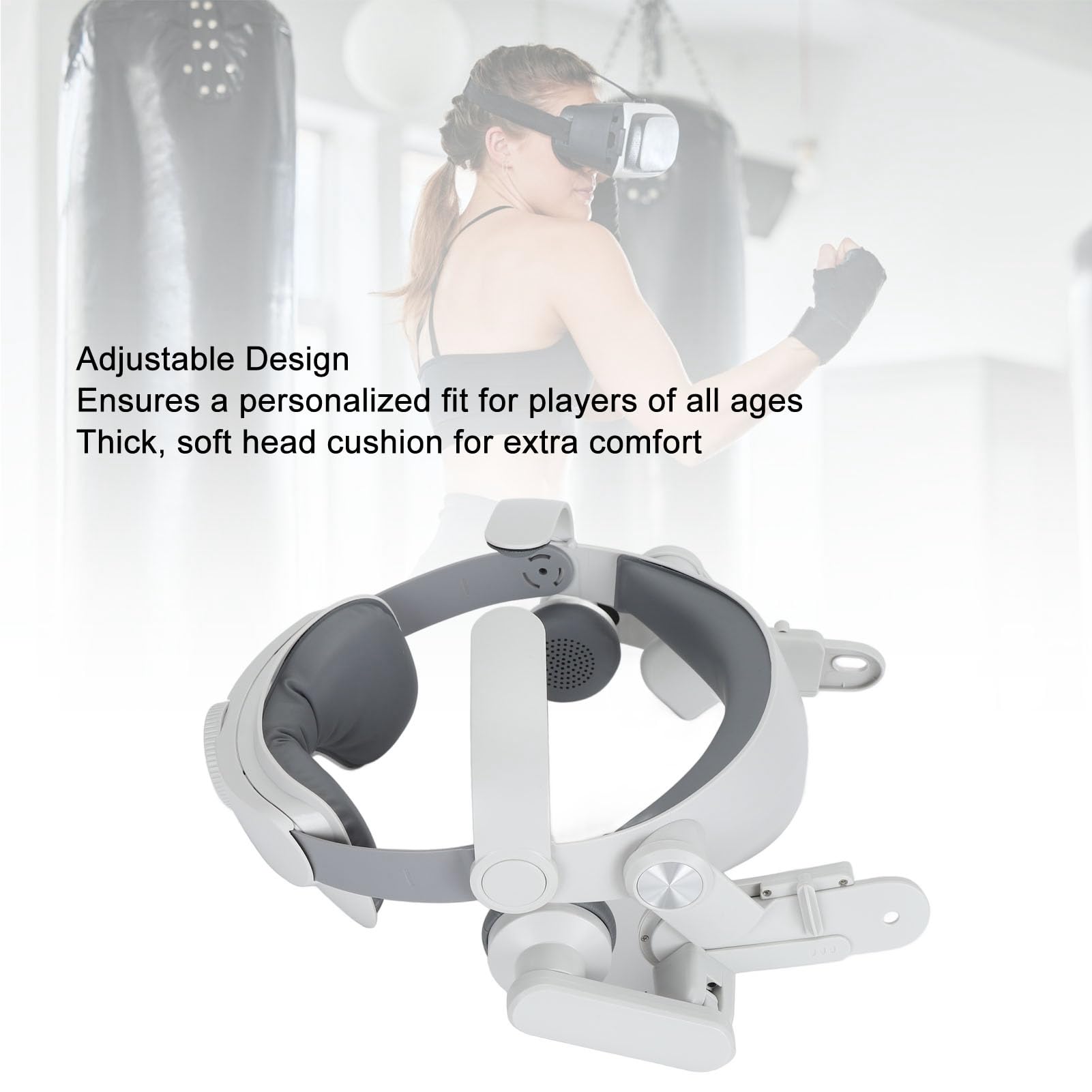 Correa de Repuesto Ajustable para Casco de VR, Diadema para Auriculares de Realidad Virtual con Almohadillas para Las Orejas y Almohadilla Trasera, diseño Ligero Que Reduce la