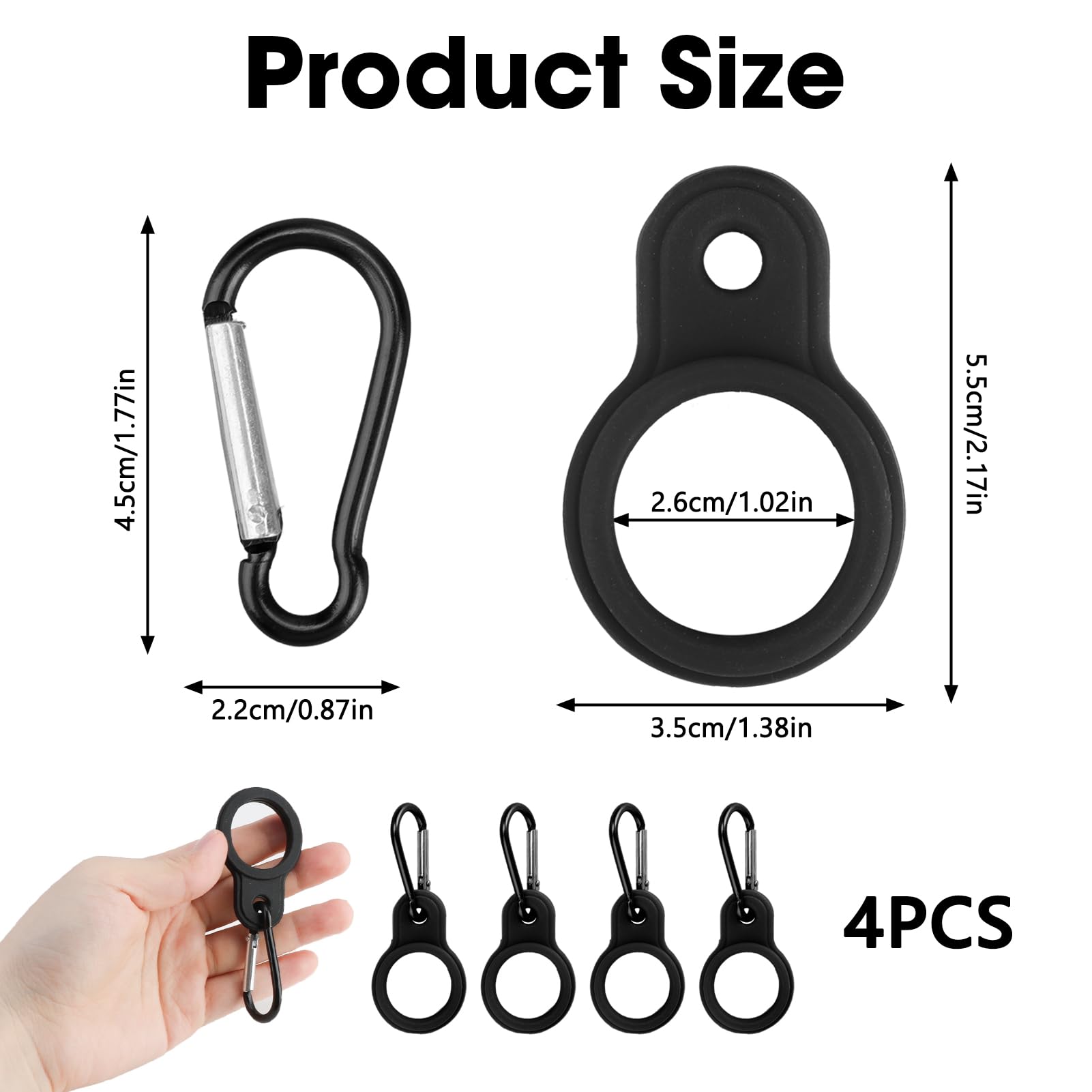 6 Silikon-Wasserflaschenhalter Mit Karabiner – Sichere Befestigung Für Rucksack & Gürtel, Outdoor & Sport