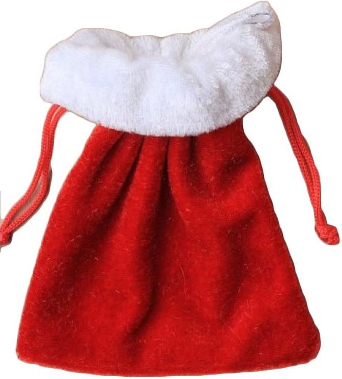 ALANNAHS ACCESSORIES 5/3/2 Pack Christmas Xmas Red Velvet Santa Sack Drawstring & Stocking Gift Bag 3 Sizes