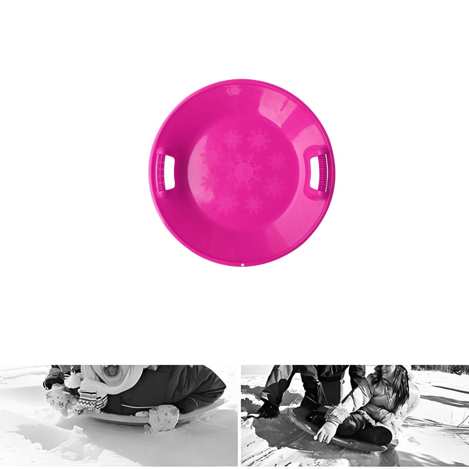 Luge Ronde pour La Neige, Toboggan à Neige, Toboggan Haute Performance, Luge à Pousser pour l'herbe et Le Sable, Piste de Luge pour Adultes, Garço, Pink L