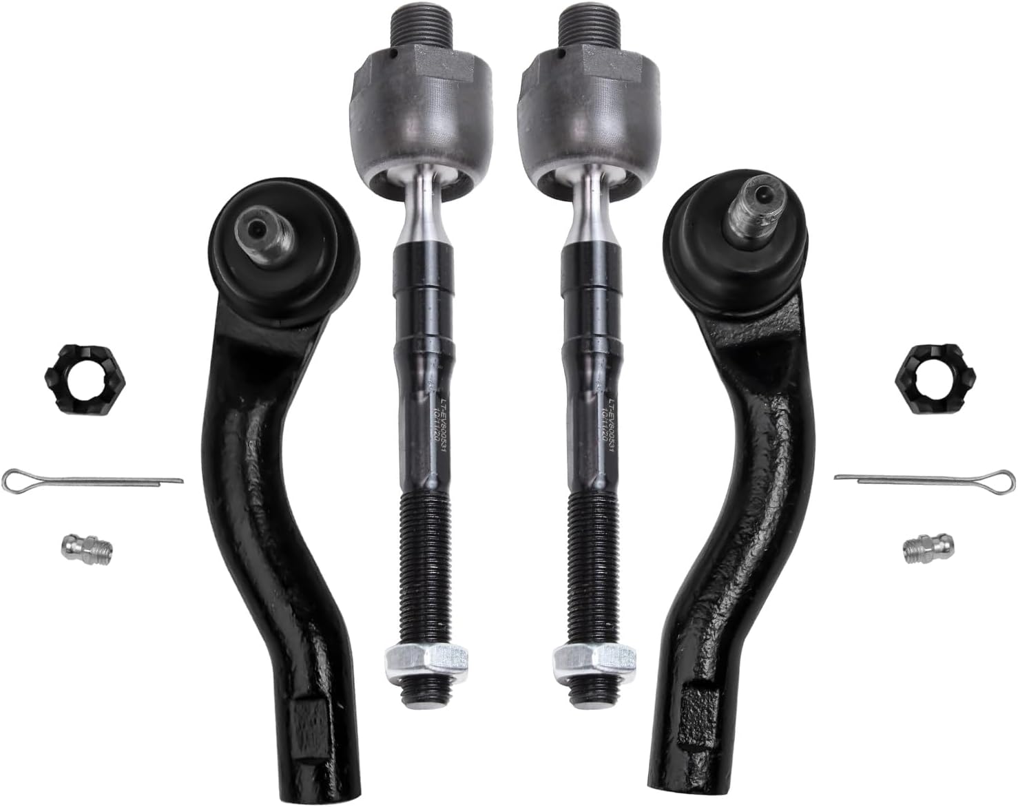 Detroit Axle - Front 4pc Tie Rods for Ford Fusion Lincoln MKZ Zephyr Mercury Milan, 4 Inner & Outer Tie Rod Ends Replacement