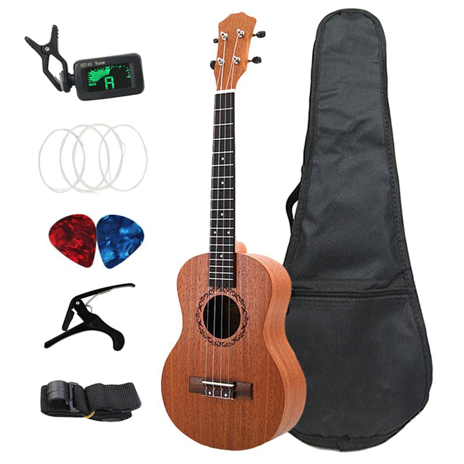 Ukulele Bausatz Konzert-Ukulele 26-Zoll- Midrange Acoustic Mini Hawaiianer Full Set Ukulele Für Anfänger