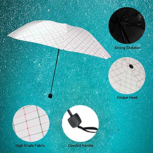 Image of KEKEMI 3 Fold Plain Pipine Umbrella for Men & Women