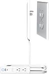 Sleek Socket Original: ANGLAIS & Conceleur de sortie ultra-mince breveté avec kit de dissimulateur de cordon, 8-Foot Cord d'extension plat avec 3 Outlets Power Strip, certifié de sécurité, idéal pour le salon & Chambre