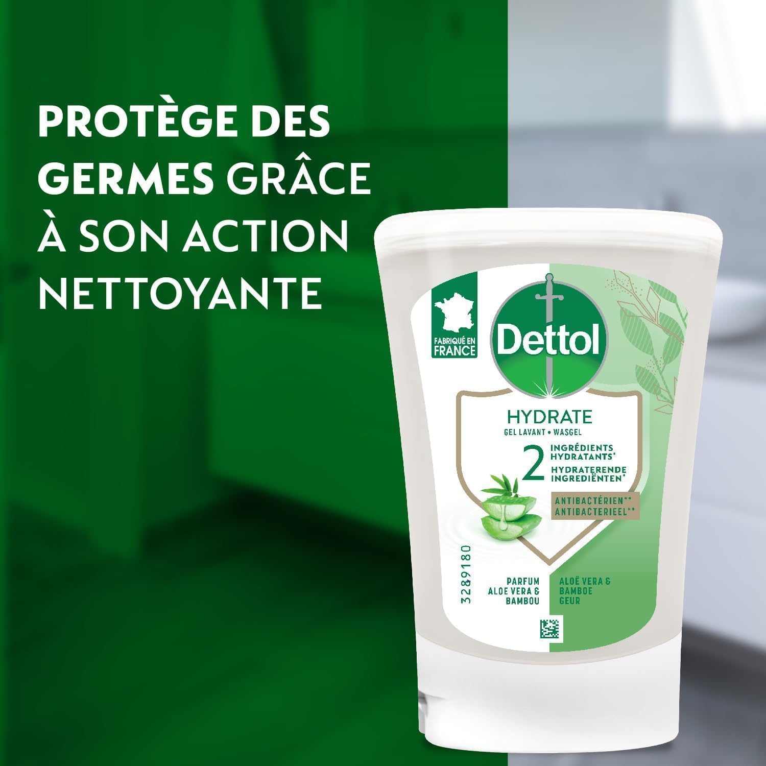 Dettol Lot de 4 Distributeurs de Savon Automatique de Savon pour Les Mains No Touch avec Recharge Hydratant Aloe Vera