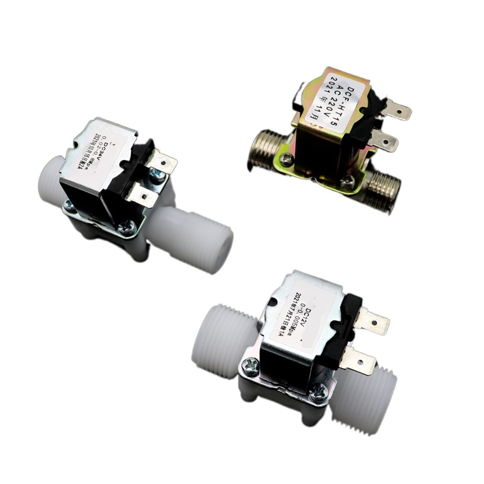 1/2 litra; Plastikowy zawór elektromagnetyczny 12 V 24 V 220 V pralka dozownik magnetyczny przełącznik ciśnienia wody pitnej regulator ciśnienia pneumatycznego 1 szt. (04-metal, 220VAC)