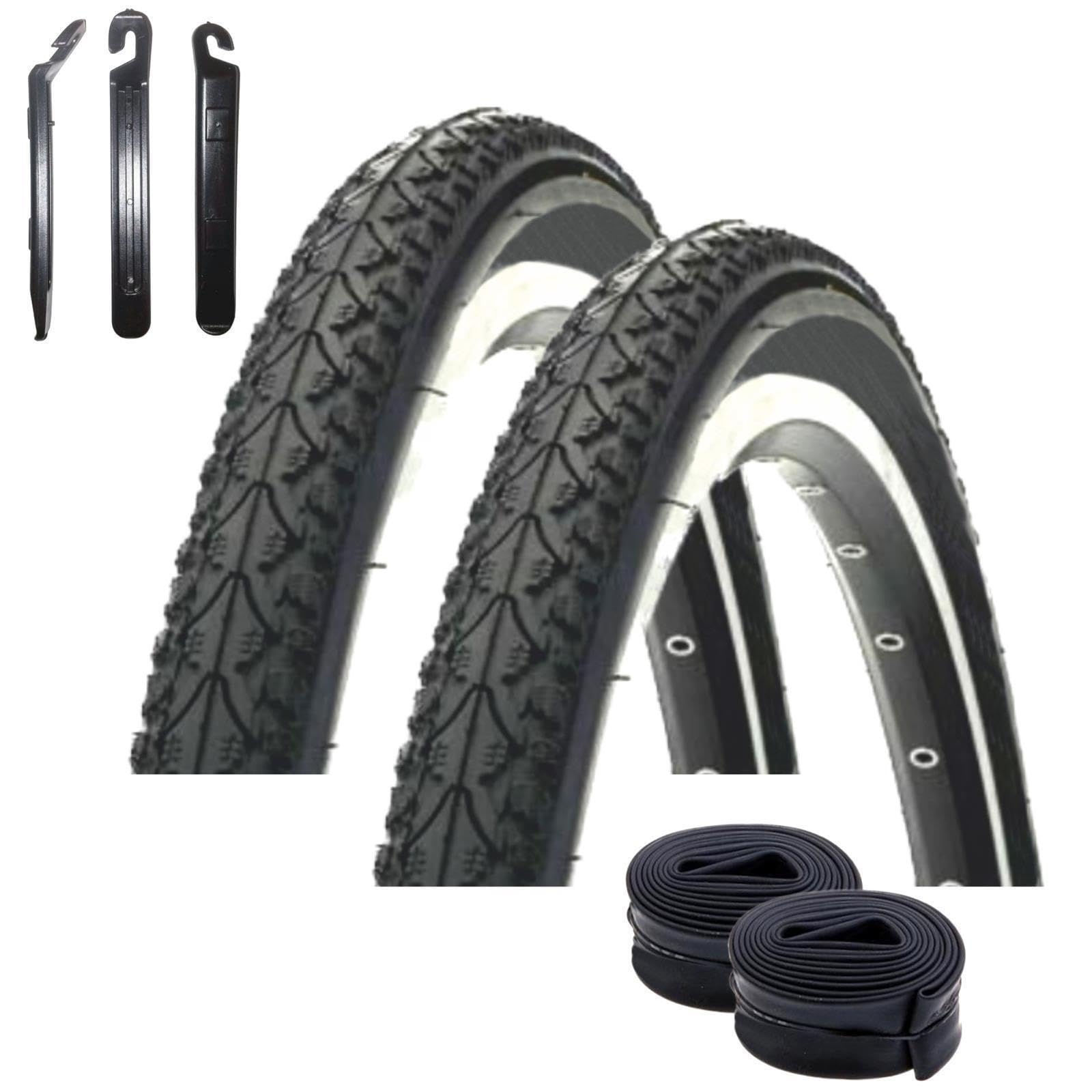 Angebot-Set / 2 x Kenda K-935 28" Fahrradreifen Fahrradmantel in Schwarz 47-622 (28 x 1.75) + 2 passende Schläuche DV inkl. 3 Reifenheber