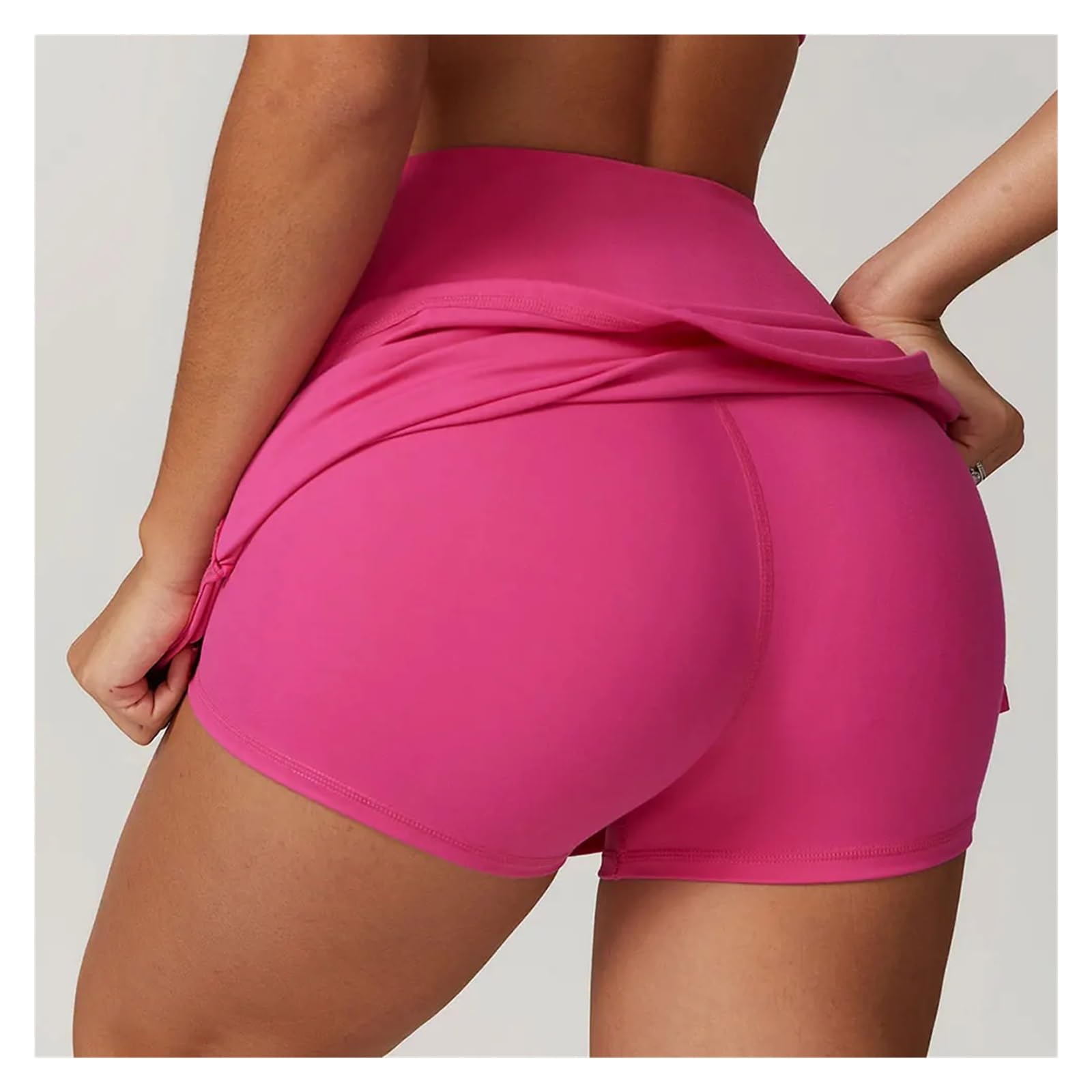 Yoga Pantaloncini Gonne da tennis estive da donna, pantaloncini da golf, pantaloni sportivi da fitness, pantaloncini da yoga a vita alta, pantaloncini da corsa, abbigliamento da palestra(Black,S)