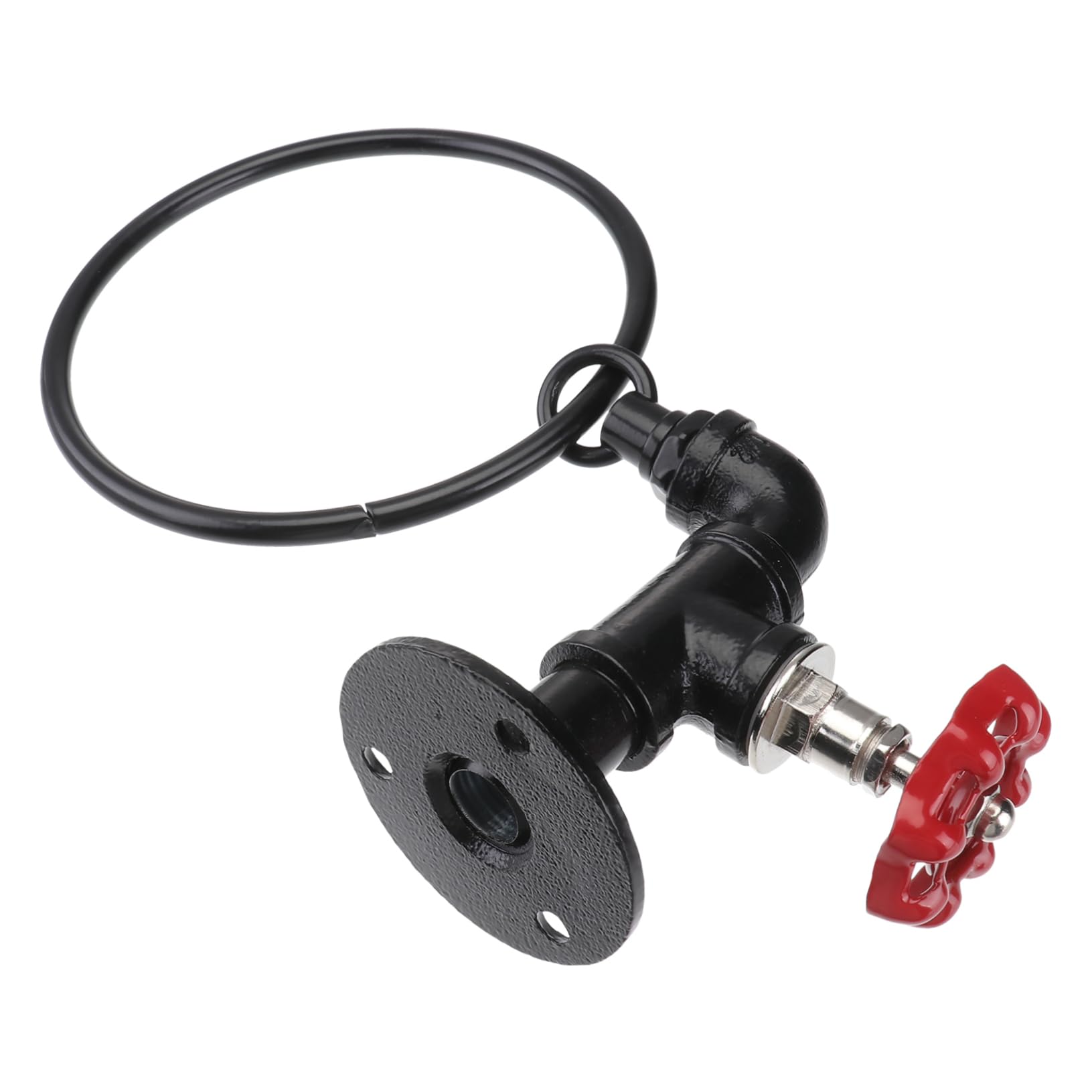 Anello Portasciugamani Rotondo in Ferro Nero per Bagno | 1 Pezzo, Finitura, Montaggio a Parete senza Danni, Accessorio Bagno da Parete