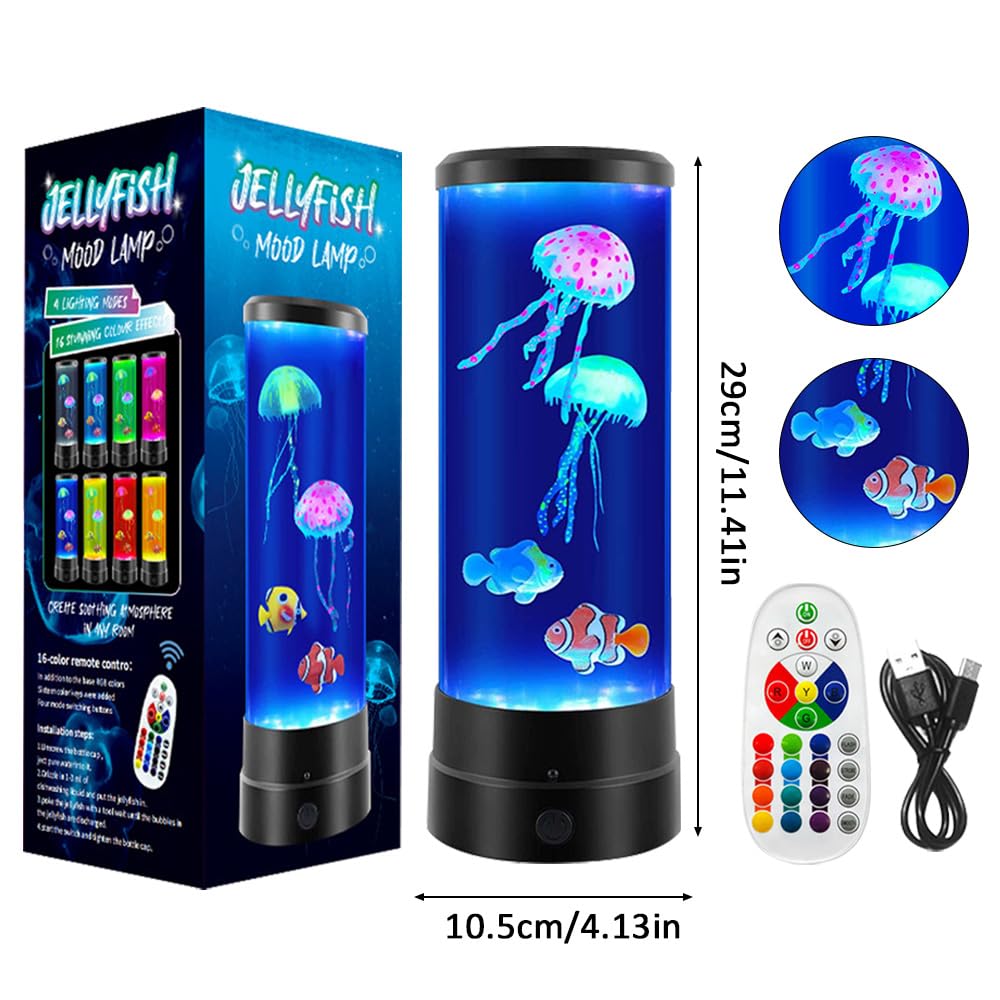 Mineup Lampada Meduse Acquario, lampada da medusa con 17 colori Lampada Medusa Lava, Jellyfish Lava Lamp, Lampada con Meduse in Movimento, Lampada lava per casa camera da letto ufficio regalo