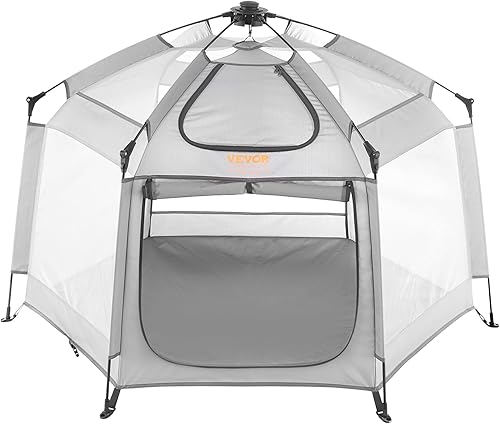 Miniatura 11 de VEVOR Corralito para bebés con toldo, corralito portátil para interiores y exteriores, ligero y plegable, patio de juegos para niños pequeños con 3
