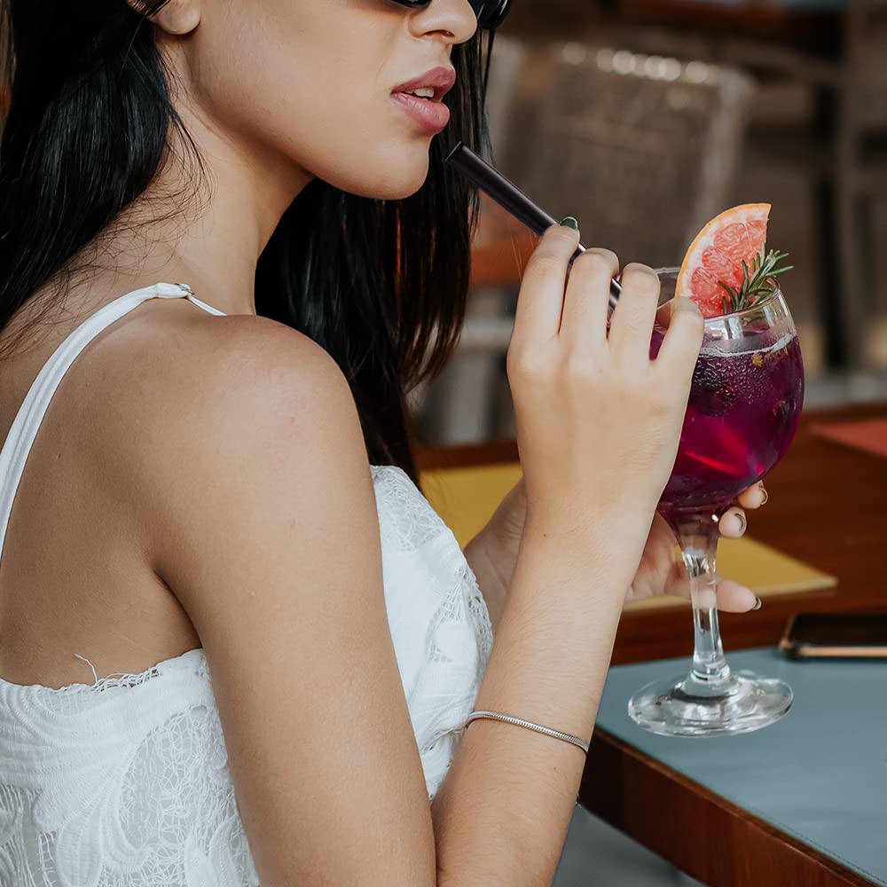 MOTHNUR Yerba Mate Trinkhalm Set - 2 Stück Mit Filter & Reinigungsbürste | Blau | Wiederverwendbar