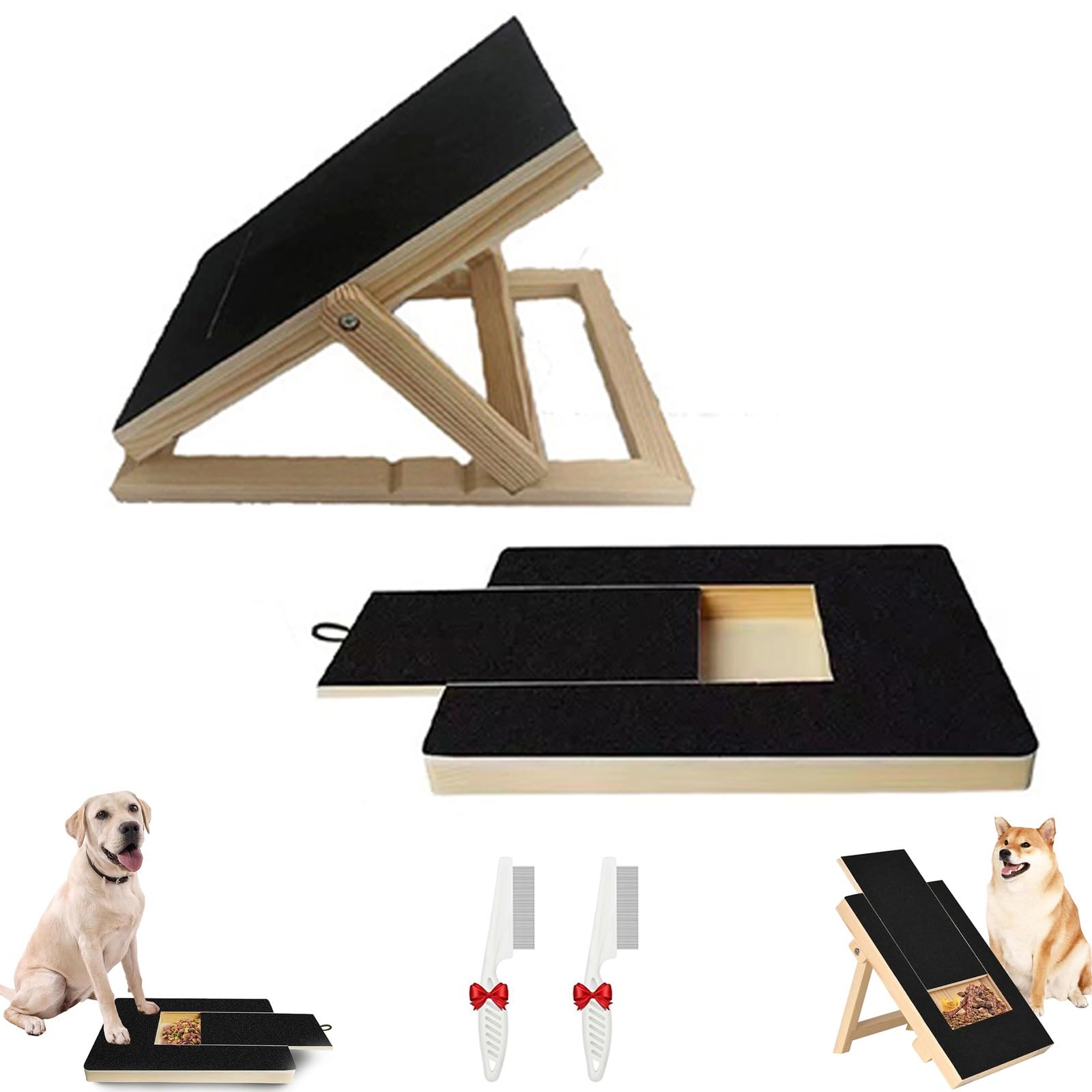Tabla de corte de uñas para perros con cajón de golosinas, almohadilla interactiva para rascar para el cuidado de uñas sin estrés para perros de todas las razas