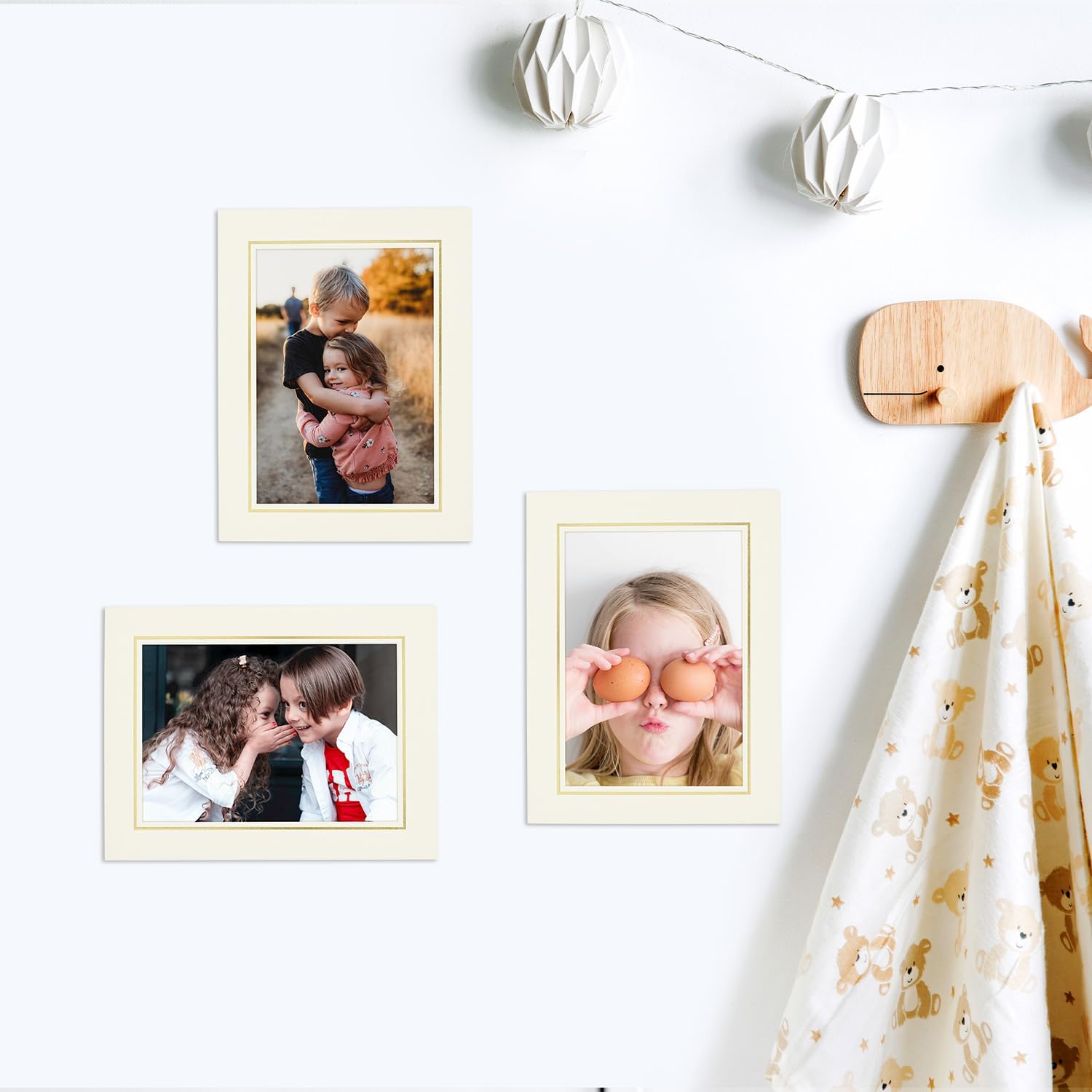 Golden State Art, Pack Of 25, 5X7 Paper Picture Frames With Easel, Photo Frame Cards, Diy Cardboard (Ivory Gold Lining)